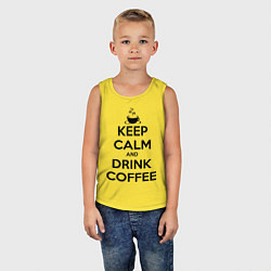 Майка детская хлопок Keep Calm & Drink Coffee, цвет: желтый — фото 2