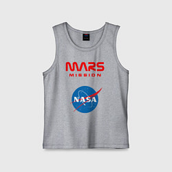 Майка детская хлопок Nasa Mars mission, цвет: меланж