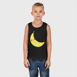 Майка детская хлопок Веселенький бананчик крупный эмодзи, цвет: черный — фото 2