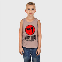 Майка детская хлопок Muay thai fighters, цвет: пыльно-розовый — фото 2
