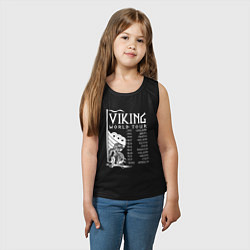 Майка детская хлопок Viking world tour, цвет: черный — фото 2