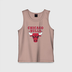 Майка детская хлопок CHICAGO BULLS, цвет: пыльно-розовый