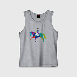 Майка детская хлопок Всадник на коне, цвет: меланж
