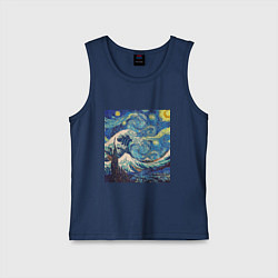 Майка детская хлопок Звездная ночь, цвет: тёмно-синий