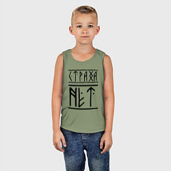 Майка детская хлопок СТРАХА НЕТ, цвет: авокадо — фото 2