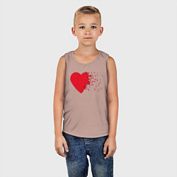 Майка детская хлопок Сердце, цвет: пыльно-розовый — фото 2