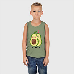 Майка детская хлопок Влюбленные Веганы Авокадо, цвет: авокадо — фото 2