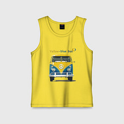 Майка детская хлопок Я люблю вас Yellow-blue bus, цвет: желтый