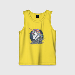 Майка детская хлопок Единорог Rock, цвет: желтый