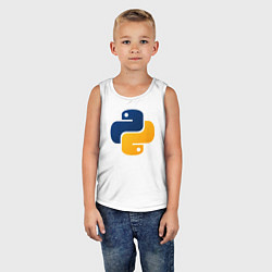 Майка детская хлопок Python, цвет: белый — фото 2