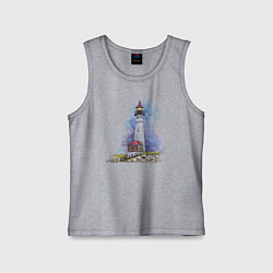 Майка детская хлопок Crisp Point Lighthouse, цвет: меланж