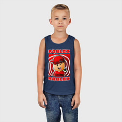 Майка детская хлопок ROBLOX, цвет: тёмно-синий — фото 2