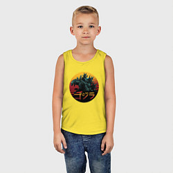 Майка детская хлопок Godzilla in circle, цвет: желтый — фото 2