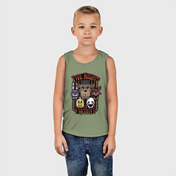 Майка детская хлопок FIVE NIGHTS AT FREDDYS, цвет: авокадо — фото 2