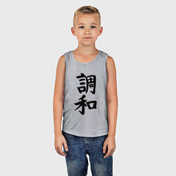 Майка детская хлопок Японский иероглиф Гармония, цвет: меланж — фото 2