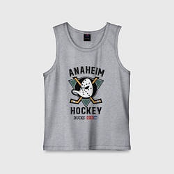 Майка детская хлопок ANAHEIM DUCKS, цвет: меланж