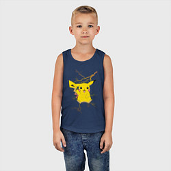 Майка детская хлопок Pikachu, цвет: тёмно-синий — фото 2