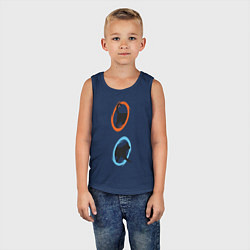 Майка детская хлопок Portal Cat, цвет: тёмно-синий — фото 2