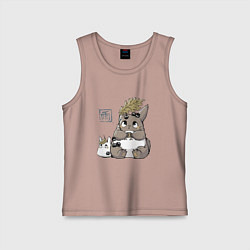 Майка детская хлопок Тоторо, цвет: пыльно-розовый