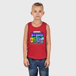 Майка детская хлопок BRAWL STARS LEON, цвет: красный — фото 2