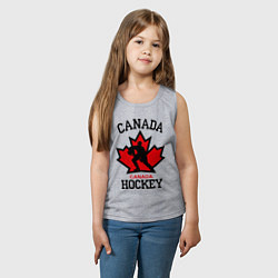 Майка детская хлопок Canada Hockey, цвет: меланж — фото 2