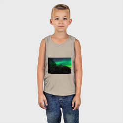 Майка детская хлопок Северное сияние, цвет: миндальный — фото 2