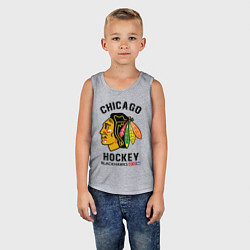 Майка детская хлопок CHICAGO BLACKHAWKS NHL, цвет: меланж — фото 2