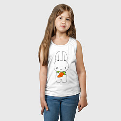 Майка детская хлопок Зайчик с морковкой, цвет: белый — фото 2