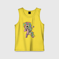 Майка детская хлопок Единорог зомби, цвет: желтый