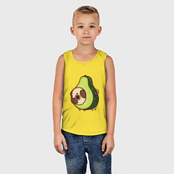 Майка детская хлопок Мопс-авокадо, цвет: желтый — фото 2