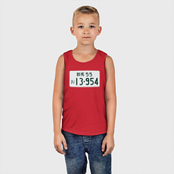 Майка детская хлопок Initial D Номер, цвет: красный — фото 2