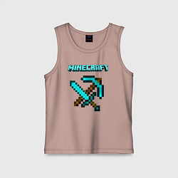 Майка детская хлопок Minecraft, цвет: пыльно-розовый