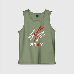 Майка детская хлопок STRAY KIDS, цвет: авокадо