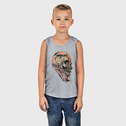 Майка детская хлопок Metallica art 04, цвет: меланж — фото 2