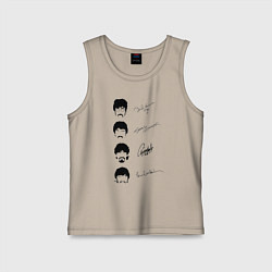 Майка детская хлопок The Beatles автографы, цвет: миндальный