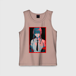 Майка детская хлопок Макима человек бензопила Red, цвет: пыльно-розовый