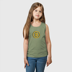 Майка детская хлопок Bitcoin, цвет: авокадо — фото 2