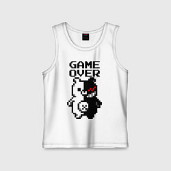 Майка детская хлопок MONOKUMA GAME OVER, цвет: белый
