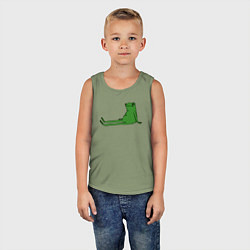 Майка детская хлопок Лягушка приуныла, цвет: авокадо — фото 2