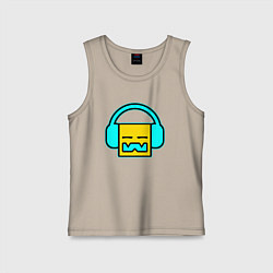 Майка детская хлопок Geometry Dash: Music, цвет: миндальный