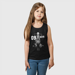 Майка детская хлопок Винтажный мотоцикл, цвет: черный — фото 2