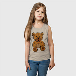 Майка детская хлопок Плюшевый медведь, цвет: миндальный — фото 2
