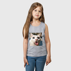 Майка детская хлопок Мем про кота, цвет: меланж — фото 2