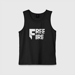 Майка детская хлопок FREEFIRE FF WHITE LOGO Z, цвет: черный