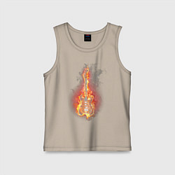 Майка детская хлопок Огненная гитара, цвет: миндальный