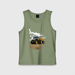 Майка детская хлопок JOHN DEERE I Джон Дир!, цвет: авокадо