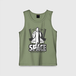 Майка детская хлопок Космический корабль, цвет: авокадо
