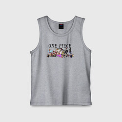 Майка детская хлопок Персонажи One Piece Большой куш, цвет: меланж