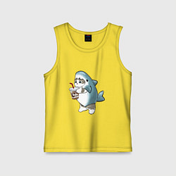 Майка детская хлопок Котоакула, цвет: желтый