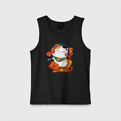 Майка детская хлопок Кот изобилия, цвет: черный